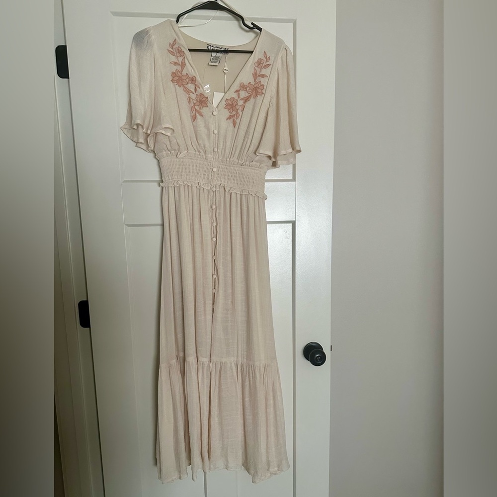 NWT Bohme floral embroidered maxi dress